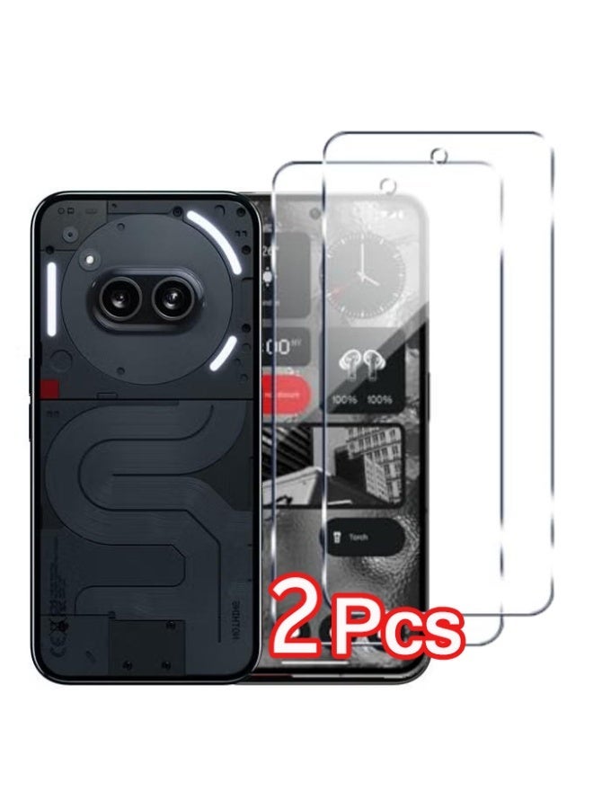 QIRG عبوة من قطعتين من واقي الشاشة الزجاجي الشفاف عالي الدقة لهاتف Nothing Phone 2A، طبقة رقيقة من الزجاج المقوى المقاوم للخدش، مناسب للحافظات، مضاد لبصمات الأصابع، مضاد للخدش - Image 1